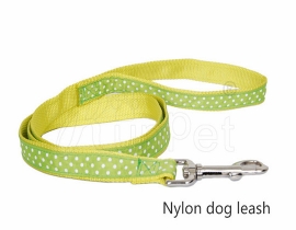 00024 Fashion dog leash,green tape round dot