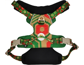 300d Waterproof Polyester Printed Green Fashion Pet Dog Harness