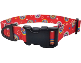 Hot Sale New Rainbow Printing Polyester Dog Collar