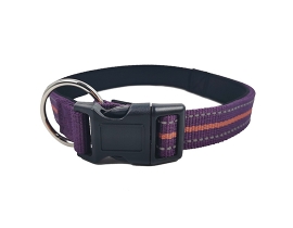 Purple Refelctive Dog Collar Customized Polyester Dog Collar Adjustable Light Breathable Durable Dog Collar