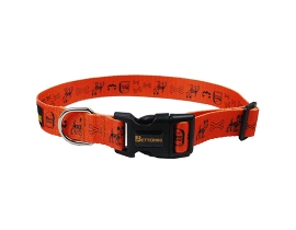Printing Polyester Dog Collar Outdoor Adjustable Pet Collar for Large Medium Small Sized Dog