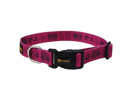 Printing Polyester Dog Collar Outdoor Adjustable Pet Collar for Large Medium Small Sized Dog